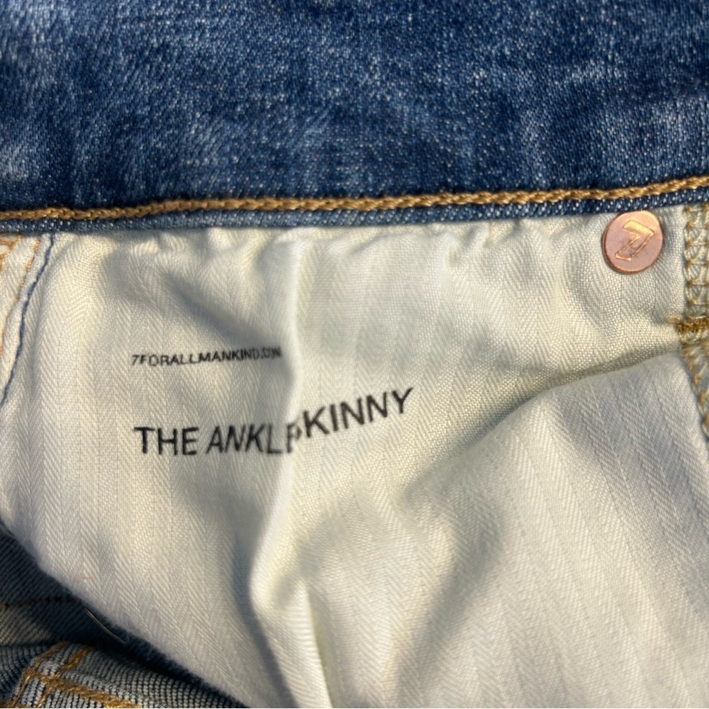 7 For All Mankind Women’s Ankle Skinny Jeans in Sloane Vintage Wash, Size 26 - Picture 10 of 13